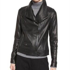 VINCE - Textured Moto Leather Jacket